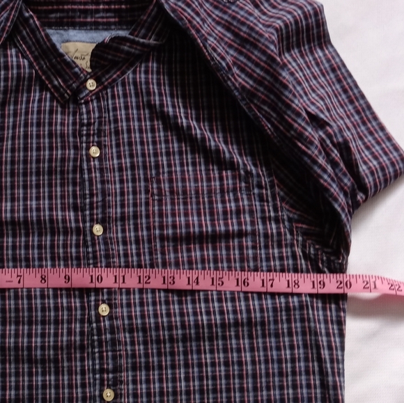 Just a Cheap Shirt Men's Plaid Long Sleeve Button- Down.  Size S. Red, Blue. - Picture 9 of 15